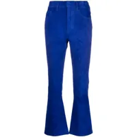 paula pantalon en daim à coupe évasée - bleu