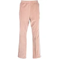 needles pantalon de jogging en velours à logo brodé - rose