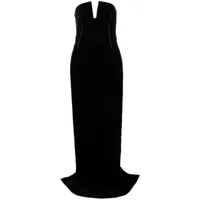 tom ford robe-bustier en velours à coupe longue - noir