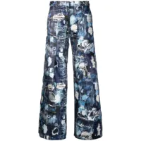 john richmond pantalon court manik à motif abstrait - bleu