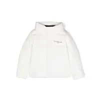 john richmond junior veste matelassée à logo imprimé - blanc