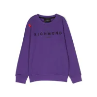 john richmond junior sweat en coton à logo brodé - violet