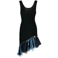 john richmond robe sans manches volantée à design asymétrique - noir