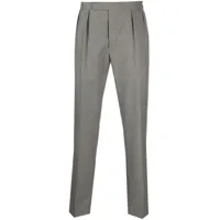 polo ralph lauren pantalon de costume en laine à design plissé - gris