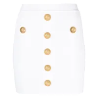 balmain minijupe en maille à design nervuré - blanc