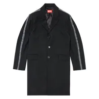 diesel manteau w-hivo à simple boutonnage - noir