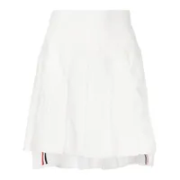 thom browne jupe plissée à bande tricolore - blanc