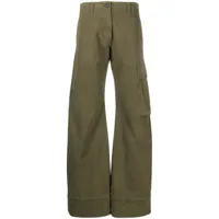 we11done pantalon cargo à effet délavé - vert