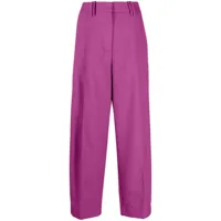 ganni pantalon de tailleur à design plissé - violet