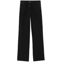 burberry pantalon droit à taille haute - noir
