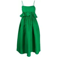 ulla johnson robe volantée à fines bretelles - vert