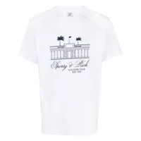sporty & rich t-shirt en coton à logo imprimé - blanc