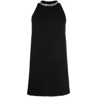 sandro robe courte sans manches à ornements en cristal - noir