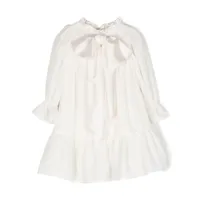 la stupenderia robe en coton à détail de nœud - blanc