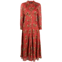 ralph lauren rrl robe longue en coton à fleurs - rouge