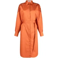 aeron robe-chemise senate à détail de découpes - orange