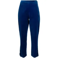 chanel pre-owned pantalon droit en velours (années 1990-2000) - bleu