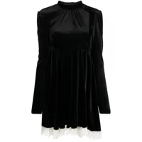 philosophy di lorenzo serafini robe plissée en velours - noir