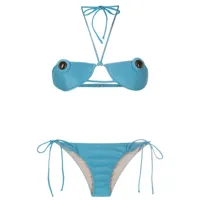 adriana degreas bikini à détail appliqué - bleu