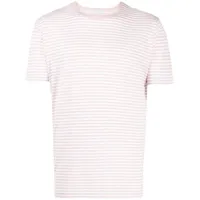 sunspel t-shirt rayé à col rond - rose