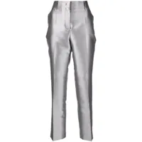 alberta ferretti pantalon de costume mikado - gris