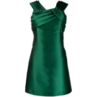 alberta ferretti robe courte à design plissé - vert