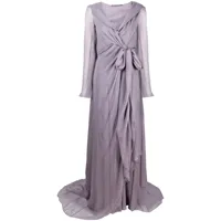 alberta ferretti robe longue à design drapé - violet