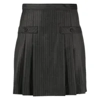 sandro jupe plissée à fines rayures - gris