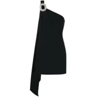 david koma robe courte à design à une épaule - noir