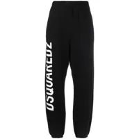 dsquared2 pantalon de jogging en coton à logo imprimé - noir