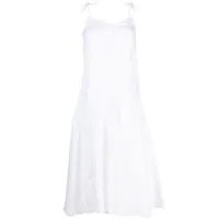 pnk robe mi-longue évasée à coupe asymétrique - blanc
