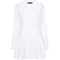 proenza schouler robe courte en popeline à design plissé - blanc