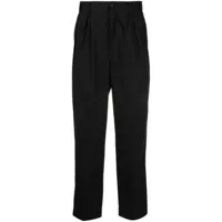 white mountaineering pantalon fuselé à plis marqués - noir