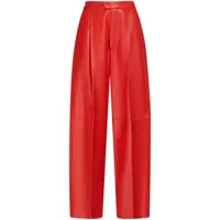 marni pantalon de tailleur en cuir - rouge