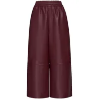 marni pantalon en cuir à coupe courte - rouge