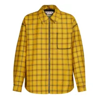 marni veste zippée en laine à carreaux - jaune