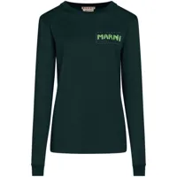 marni t-shirt en coton à logo imprimé - vert