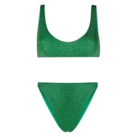 oséree bikini en maille métallisée - vert