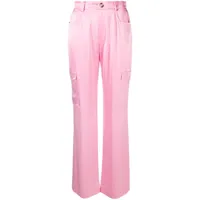nanushka pantalon droit cais à poches cargo - rose