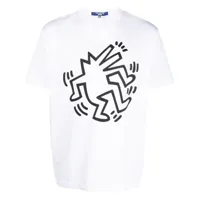 junya watanabe man x keith haring t-shirt à imprimé graphique - blanc