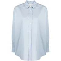 nili lotan chemise en coton à manches longues - bleu