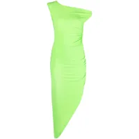norma kamali robe mi-longue à coupe asymétrique - vert