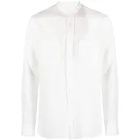 canali chemise en lin à col montant - blanc