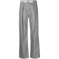 peserico pantalon de tailleur à taille ceinturée - gris