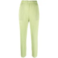 pleats please issey miyake pantalon plissé à taille haute - vert