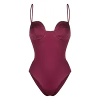 noire swimwear maillot de bain à détails de coutures - rose