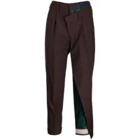 kolor pantalon court à design asymétrique - marron