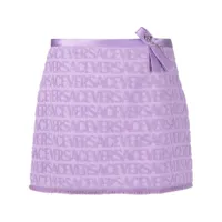 versace x dua lipa minijupe à logo en jacquard - violet