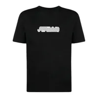 junya watanabe man t-shirt en coton à logo imprimé - noir