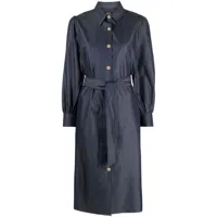a.p.c. robe-chemise liane en coton - bleu